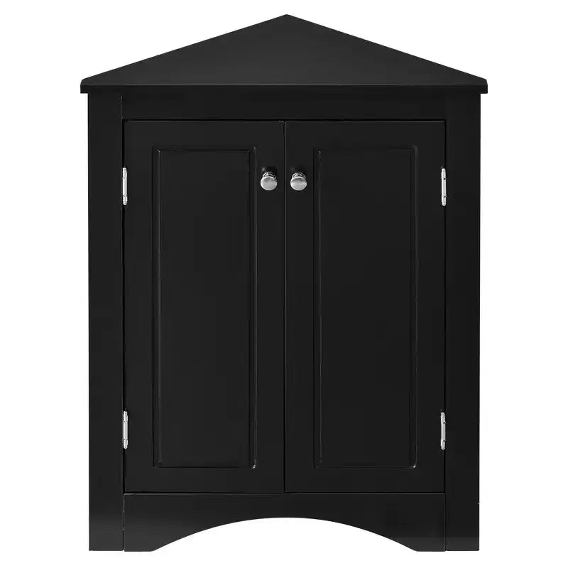 Meuble de salle de bain d'angle triangulaire avec étagères réglables