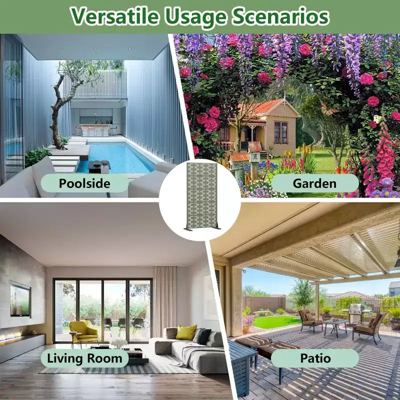 Panneaux de clôture autoportants en métal pour brise-vue extérieur, pour jardin, terrasse, patio, cour, 183H x 89/119/178/239W cm, 150H x 76/152W cm