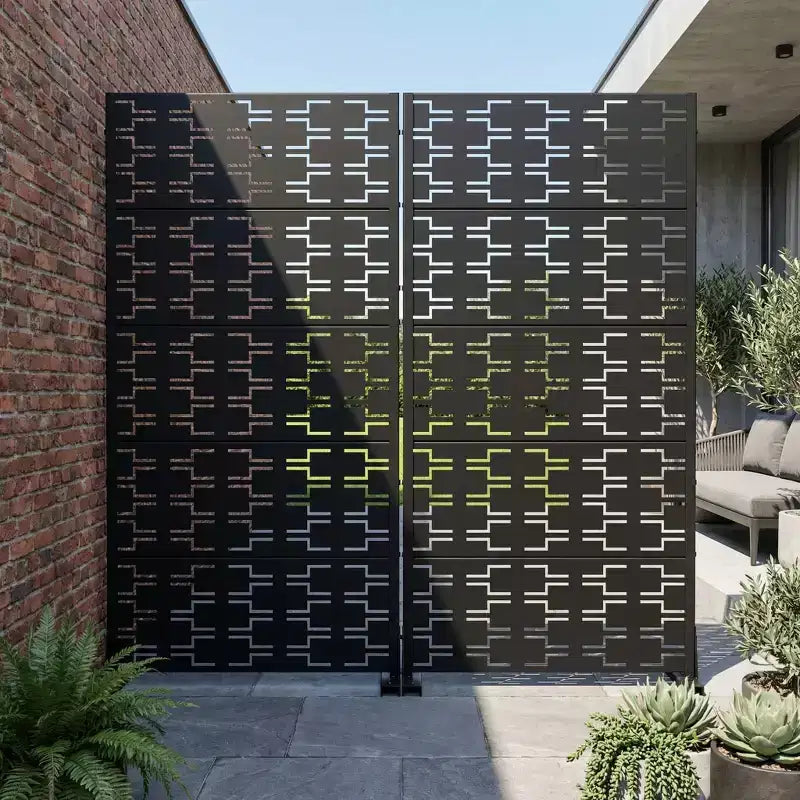 Panneaux de clôture autoportants en métal pour brise-vue extérieur, pour jardin, terrasse, patio, cour, 183H x 89/119/178/239W cm, 150H x 76/152W cm