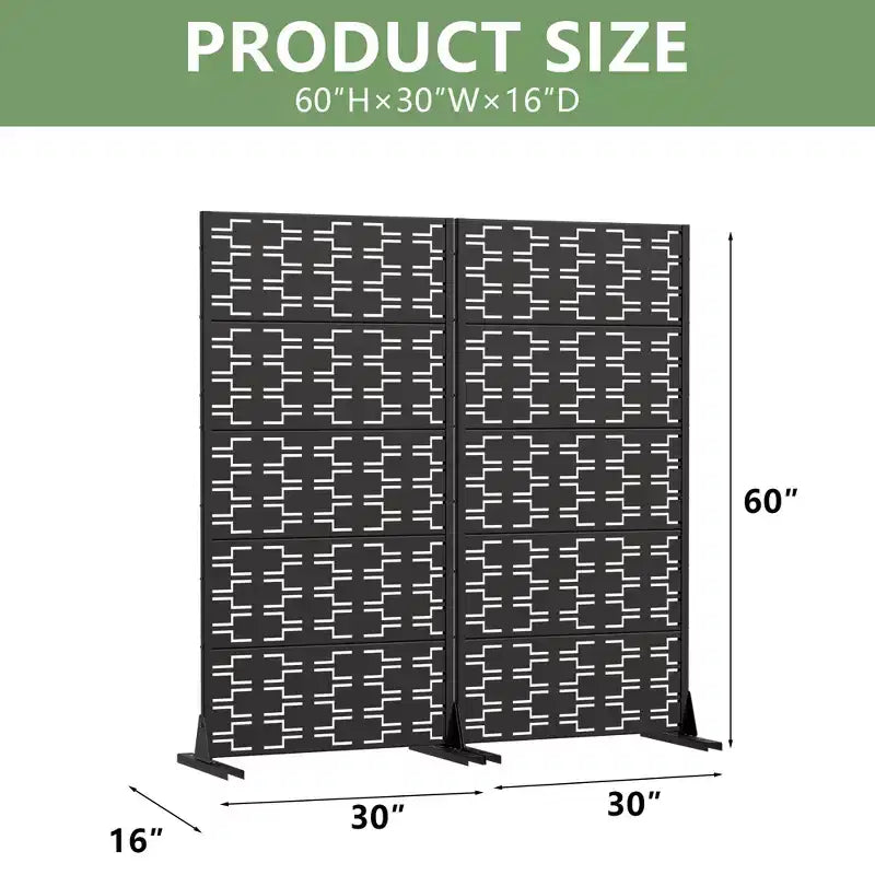 Panneaux de clôture autoportants en métal pour brise-vue extérieur, pour jardin, terrasse, patio, cour, 183H x 89/119/178/239W cm, 150H x 76/152W cm