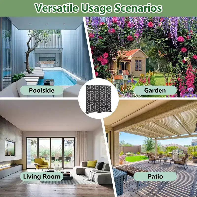 Panneaux de clôture autoportants en métal pour brise-vue extérieur, pour jardin, terrasse, patio, cour, 183H x 89/119/178/239W cm, 150H x 76/152W cm