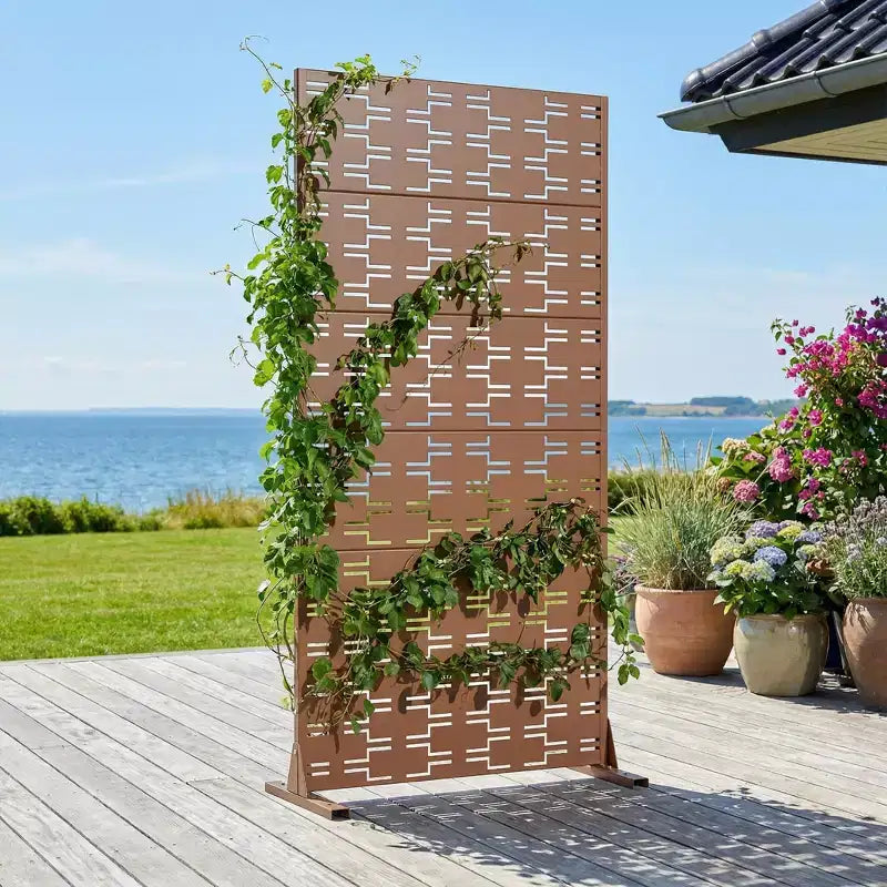Panneaux de clôture autoportants en métal pour brise-vue extérieur, pour jardin, terrasse, patio, cour, 183H x 89/119/178/239W cm, 150H x 76/152W cm