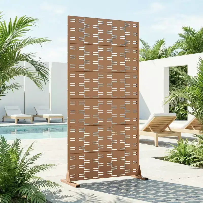 Panneaux de clôture autoportants en métal pour brise-vue extérieur, pour jardin, terrasse, patio, cour, 183H x 89/119/178/239W cm, 150H x 76/152W cm