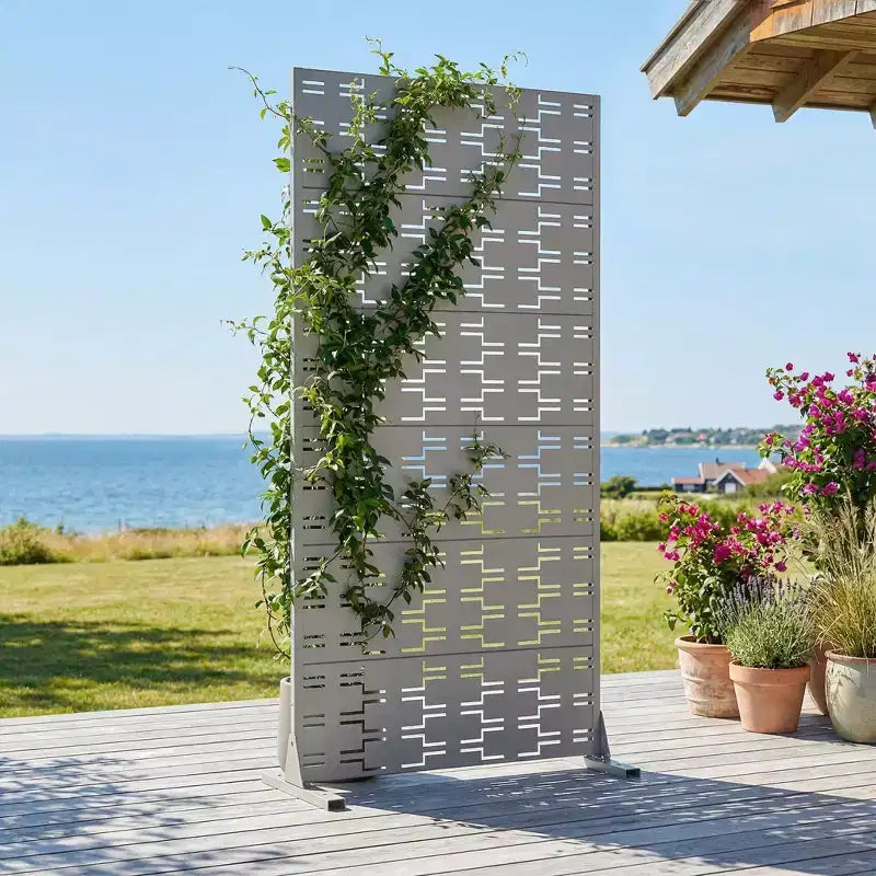 Panneaux de clôture autoportants en métal pour brise-vue extérieur, pour jardin, terrasse, patio, cour, 183H x 89/119/178/239W cm, 150H x 76/152W cm