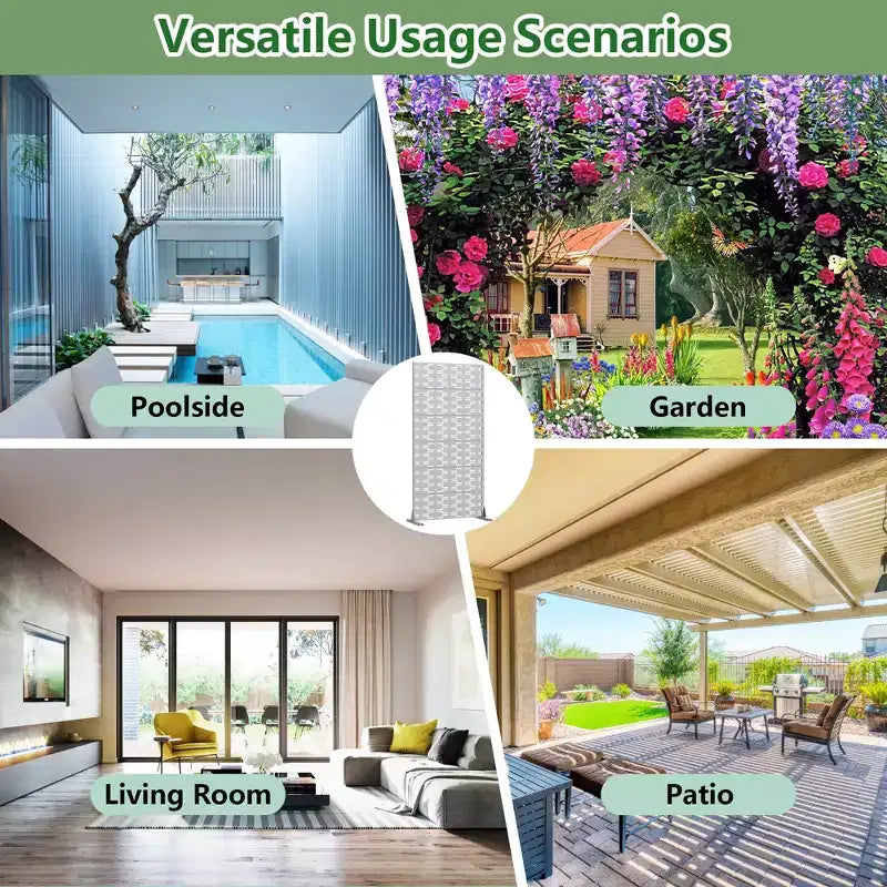 Panneaux de clôture autoportants en métal pour brise-vue extérieur, pour jardin, terrasse, patio, cour, 183H x 89/119/178/239W cm, 150H x 76/152W cm