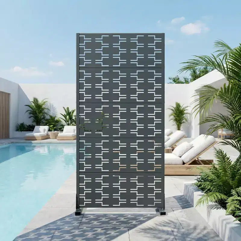 Panneaux de clôture autoportants en métal pour brise-vue extérieur, pour jardin, terrasse, patio, cour, 183H x 89/119/178/239W cm, 150H x 76/152W cm