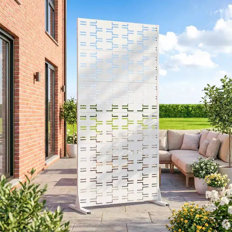 Panneaux de clôture autoportants en métal pour brise-vue extérieur, pour jardin, terrasse, patio, cour, 183H x 89/119/178/239W cm, 150H x 76/152W cm