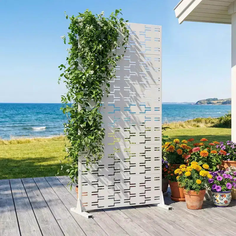 Panneaux de clôture autoportants en métal pour brise-vue extérieur, pour jardin, terrasse, patio, cour, 183H x 89/119/178/239W cm, 150H x 76/152W cm