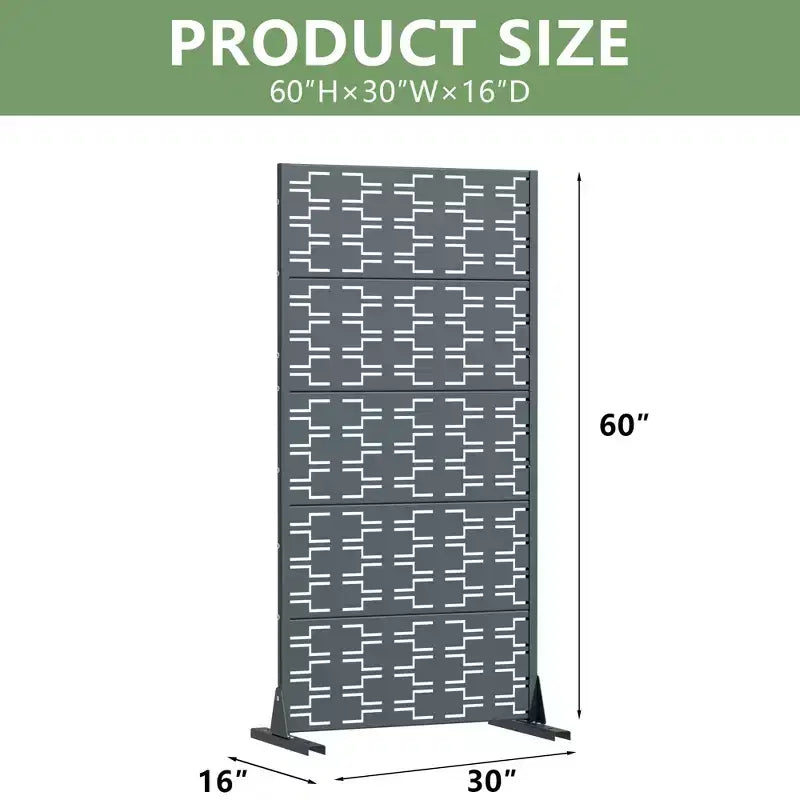 Panneaux de clôture autoportants en métal pour brise-vue extérieur, pour jardin, terrasse, patio, cour, 183H x 89/119/178/239W cm, 150H x 76/152W cm