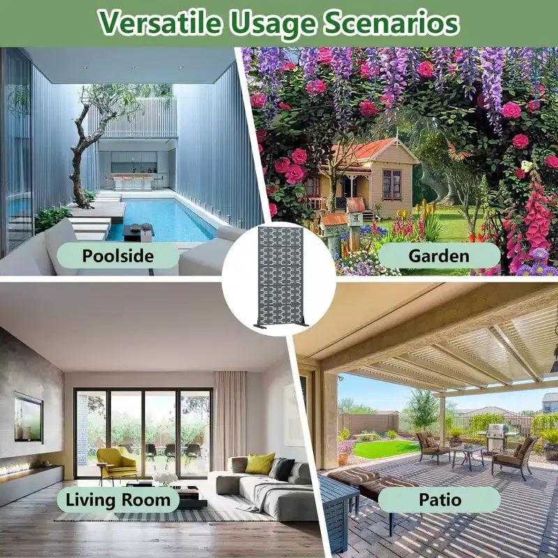 Panneaux de clôture autoportants en métal pour brise-vue extérieur, pour jardin, terrasse, patio, cour, 183H x 89/119/178/239W cm, 150H x 76/152W cm