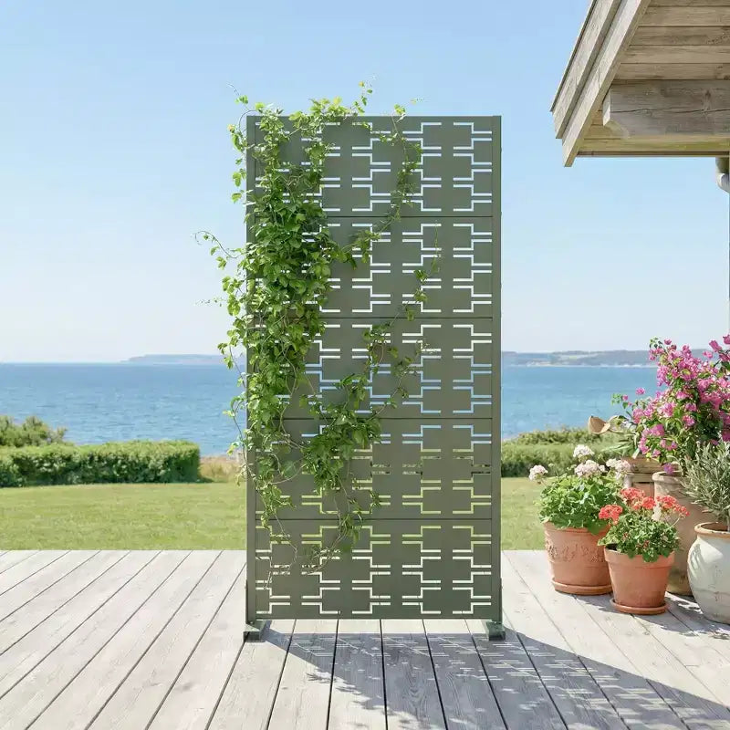 Panneaux de clôture autoportants en métal pour brise-vue extérieur, pour jardin, terrasse, patio, cour, 183H x 89/119/178/239W cm, 150H x 76/152W cm