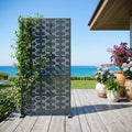 Dovelina Outdoor Metal Privacy Screen Freestanding Fence Panels for Garden Patio Deck Yard 72H x 35W/47W/70W/94W, 59H x 30W/60W