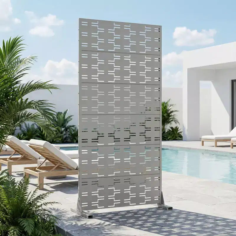 Panneaux de clôture autoportants en métal pour brise-vue extérieur, pour jardin, terrasse, patio, cour, 183H x 89/119/178/239W cm, 150H x 76/152W cm