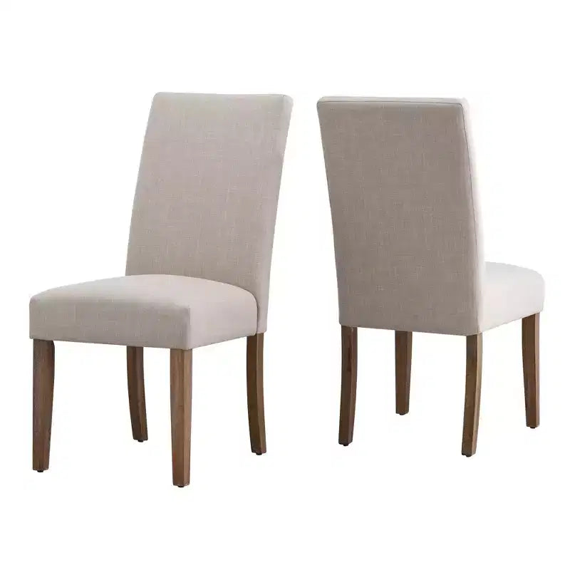 Walton Park Fabric Upholstered Parsons Dining Chairs (Set of 2) - Light Natural/Beige - iNSPIREQ