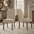 Chaises de salle à manger tapissées en tissu (lot de 2) - Naturel clair/beige