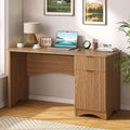 Bestier 47 Computer Desk with Drawer, Modern Home Office Desk with Storage Cabinet, Fluted PC Study Writing Desk for Small Spaces