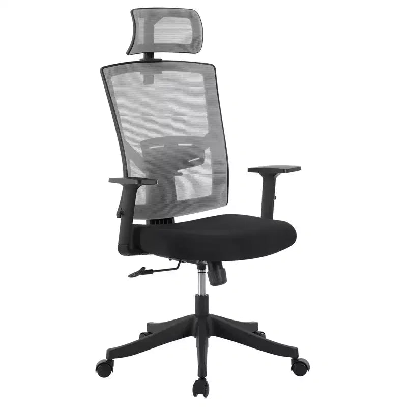 Chaise de bureau ergonomique à dossier haut, soutien lombaire dynamique, appui-tête réglable, dossier haut inclinable, capacité de 158 kg, pour la maison ou le bureau