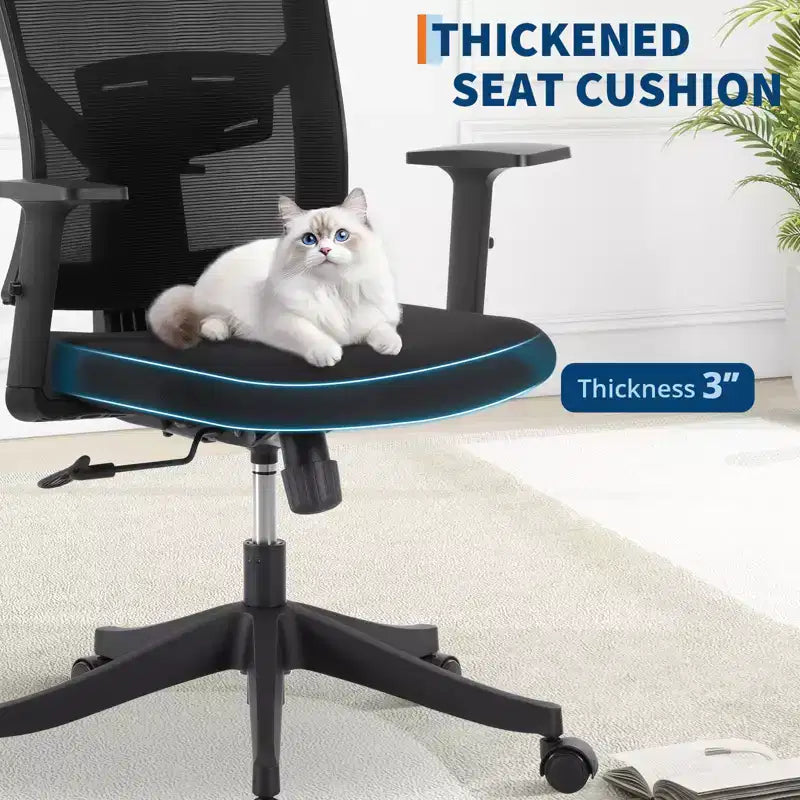 Chaise de bureau ergonomique à dossier haut, soutien lombaire dynamique, appui-tête réglable, dossier haut inclinable, capacité de 158 kg, pour la maison ou le bureau