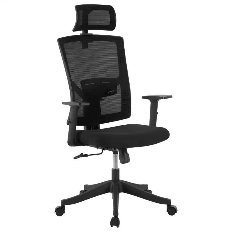 Chaise de bureau ergonomique à dossier haut, soutien lombaire dynamique, appui-tête réglable, dossier haut inclinable, capacité de 158 kg, pour la maison ou le bureau