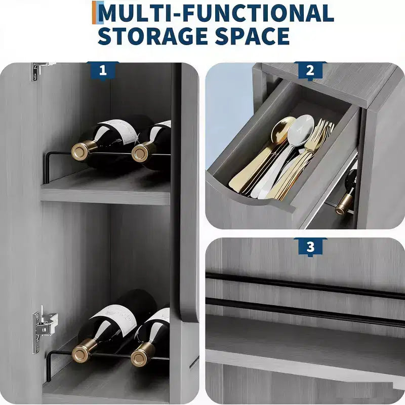 Table à manger pliante de 51 pouces de large avec étagères de rangement, table de cuisine à abattants sur roulettes, table extensible peu encombrante pour petits espaces