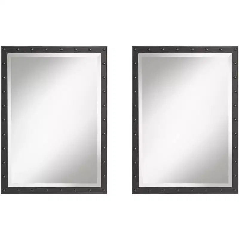 Uttermost Braddock Black 28 x 38 Rectangular Wall Mirrors Set of 2