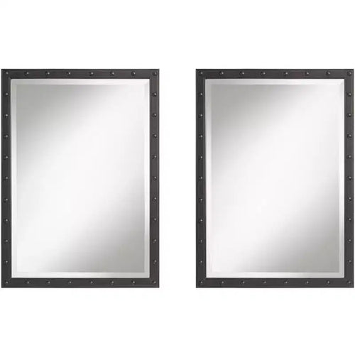 Uttermost Braddock Black 28 x 38 Rectangular Wall Mirrors Set of 2
