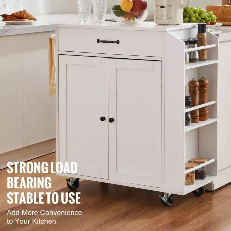 Desserte d'îlot de cuisine, 32 chariots mobiles avec armoire de rangement, table roulante avec prise de courant, porte-épices