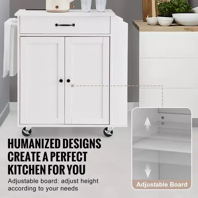 Desserte d'îlot de cuisine, 32 chariots mobiles avec armoire de rangement, table roulante avec prise de courant, porte-épices