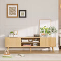 GDFStudio Avalon Wood Fluted Wave TV Stand for TVs up to 70 Inches